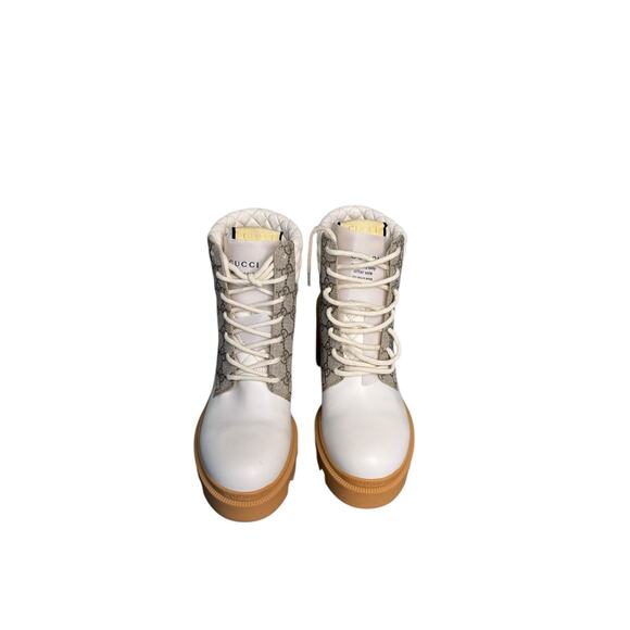 Gucci NIB GG Supreme Combat Boots in White Size 40.5 - Picture 3 of 16